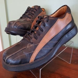Skechers Black Brown Leather Shoes Men's 9.5